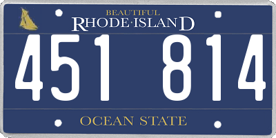 RI license plate 451814