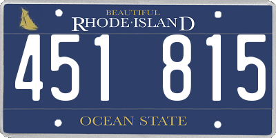 RI license plate 451815