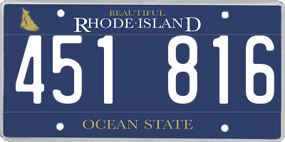 RI license plate 451816