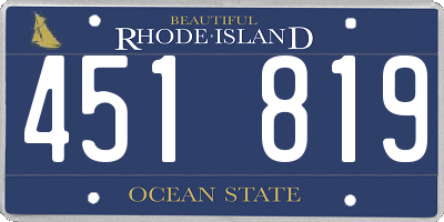 RI license plate 451819