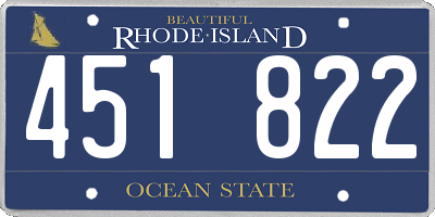 RI license plate 451822