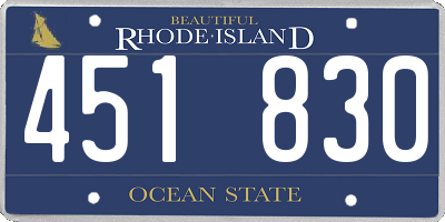 RI license plate 451830