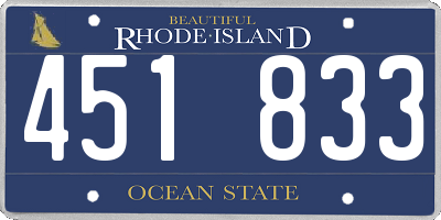 RI license plate 451833