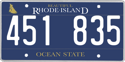 RI license plate 451835