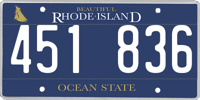 RI license plate 451836