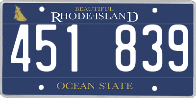 RI license plate 451839