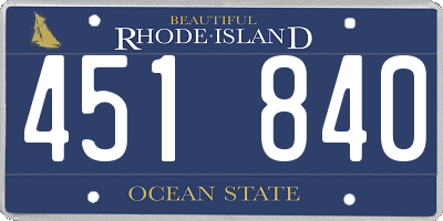 RI license plate 451840