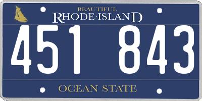 RI license plate 451843