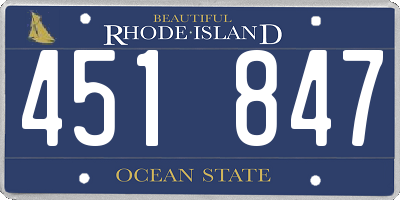 RI license plate 451847