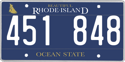 RI license plate 451848
