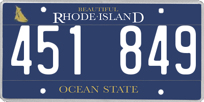 RI license plate 451849