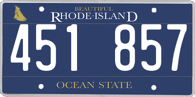 RI license plate 451857