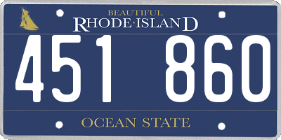 RI license plate 451860