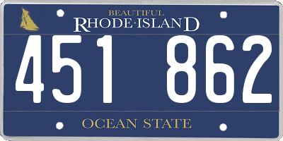 RI license plate 451862