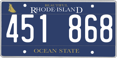 RI license plate 451868