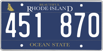 RI license plate 451870