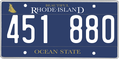 RI license plate 451880