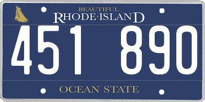 RI license plate 451890