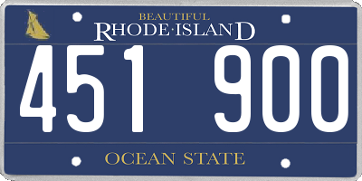 RI license plate 451900