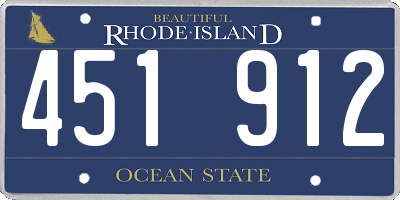 RI license plate 451912