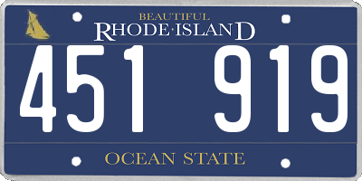 RI license plate 451919