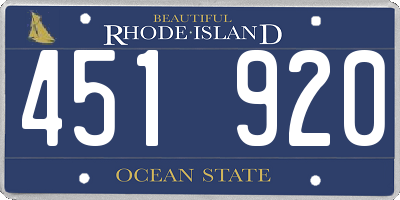 RI license plate 451920