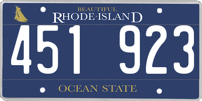 RI license plate 451923