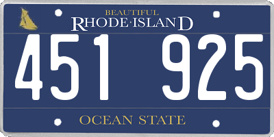 RI license plate 451925