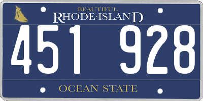 RI license plate 451928