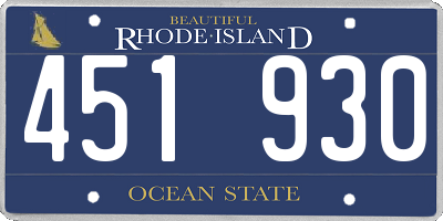 RI license plate 451930