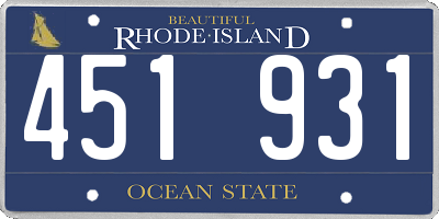 RI license plate 451931
