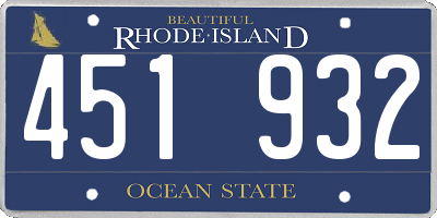 RI license plate 451932