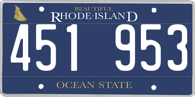 RI license plate 451953