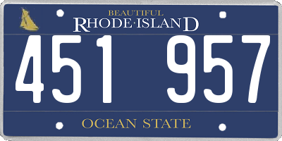 RI license plate 451957