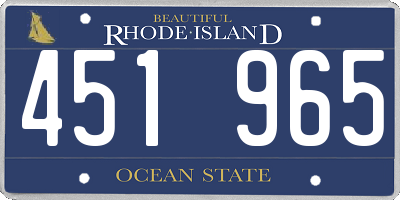 RI license plate 451965