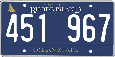 RI license plate 451967