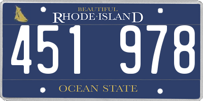 RI license plate 451978