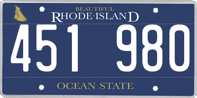RI license plate 451980