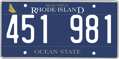 RI license plate 451981
