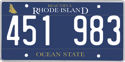 RI license plate 451983