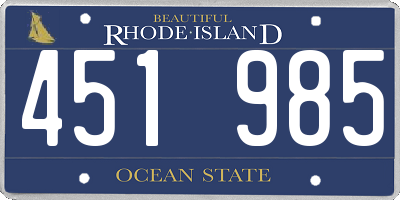 RI license plate 451985