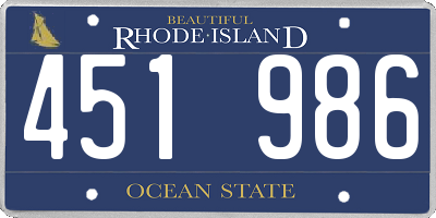 RI license plate 451986
