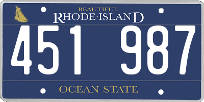 RI license plate 451987
