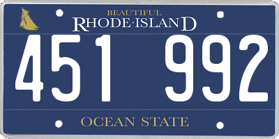 RI license plate 451992