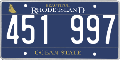 RI license plate 451997