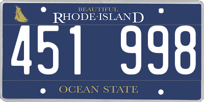 RI license plate 451998