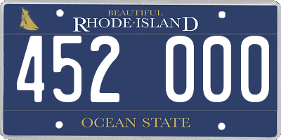 RI license plate 452000