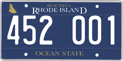 RI license plate 452001