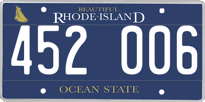 RI license plate 452006