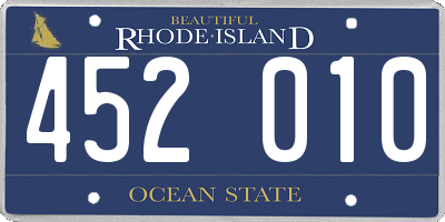 RI license plate 452010